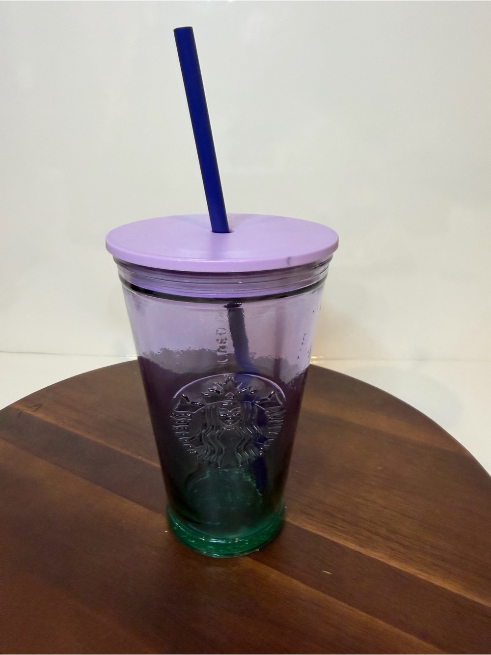 Starbucks 2022 Ombre Purple and Green Recycled Glass Cold Cup (16 oz)